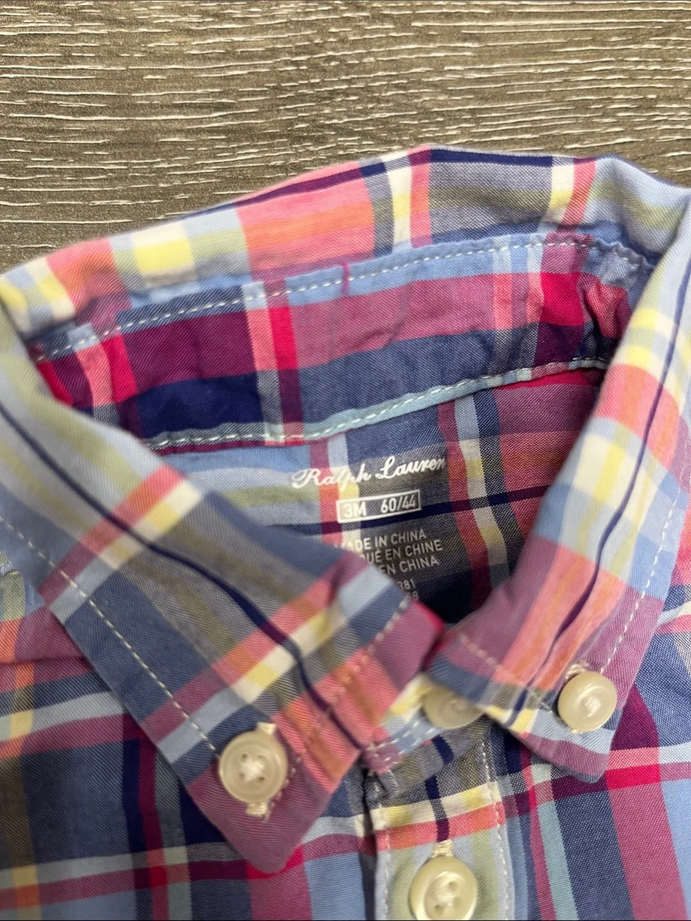 Lot of two multicolored plaid Ralph Lauren rompers size 3 months